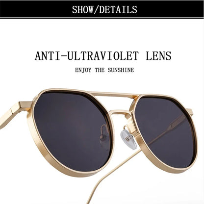 Heavy Metal Sunglasses For Men Round Steampunk Sunglasses Women Trendy Luxe Punk Fashion Glasses Gafas De Sol Hombre Zonnebril