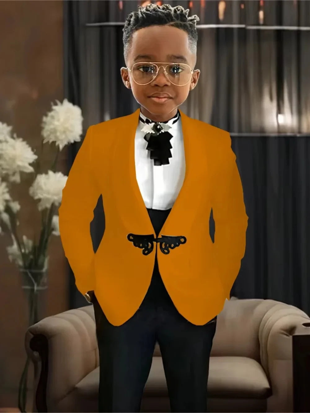 Chic Boys Slim Fit Suits 3 Pieces Piano Performance Wear Premium Handsome Kids Suit Set Wedding Party Wear 2-20 Tuxedo