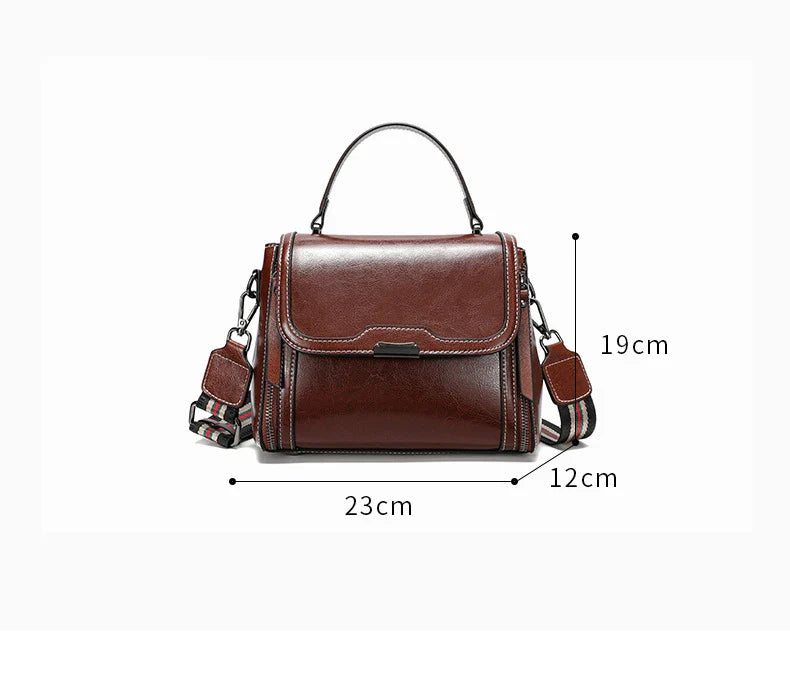 Cowhide Women's Tote Bag 2024 New Luxury Genuine Leather Shoulder Crossbody Bags High Quality Vintage Female Handbag 6241