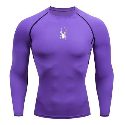 Men's Long Sleeves Fitness T-shirt Gym Compression Dry Fit T-shirt Sportswear Spring And Autumn Outdoor Sports Running Tees Tops