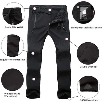 Young Girl  Autumn Winter Pants Camping Skiing Hiking Waterproof Windproof Soft Shell Fleece Warm Outdoor Sports Trekking