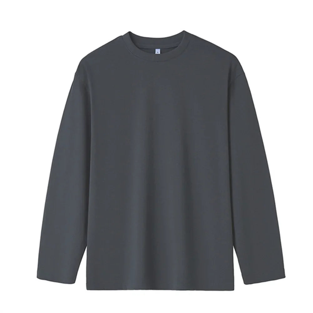 New Long Sleeve t shirt for Men Autumn Fashion Cotton Solid Color t-shirts Cozy Streetwear Men's t-shirt 5XL Baggy Korean Trendy