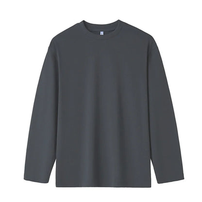 New Long Sleeve t shirt for Men Autumn Fashion Cotton Solid Color t-shirts Cozy Streetwear Men's t-shirt 5XL Baggy Korean Trendy