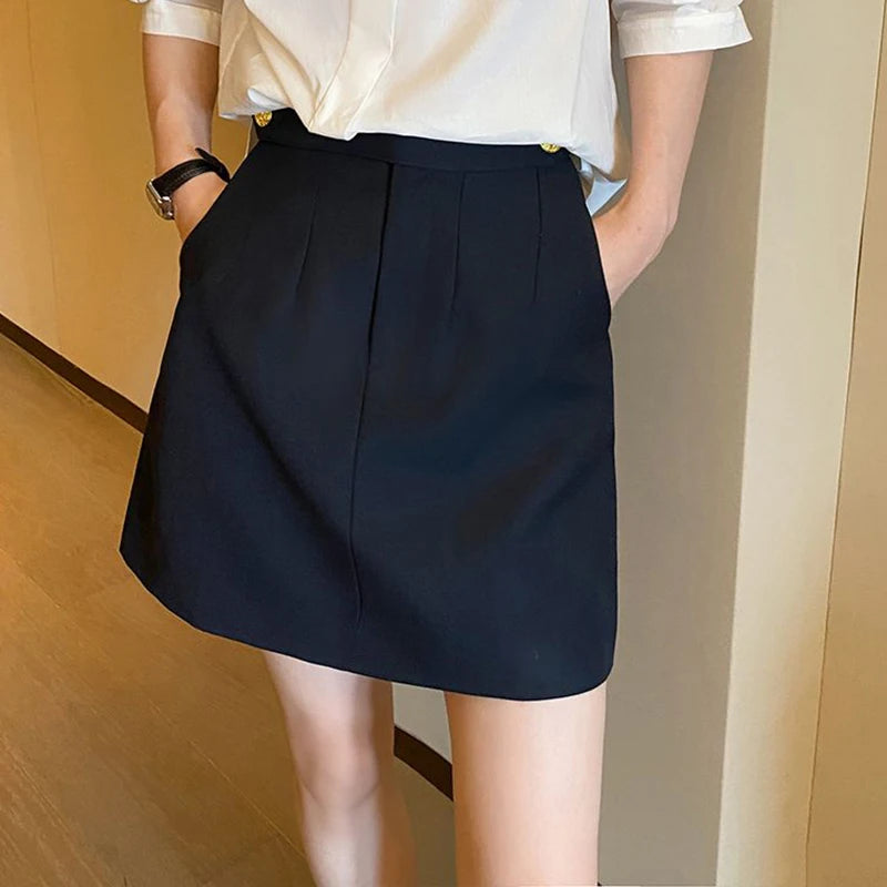 High end early autumn new fashionable small A-line skirt with buttocks wrapped, high-end gray half skirt  skirts