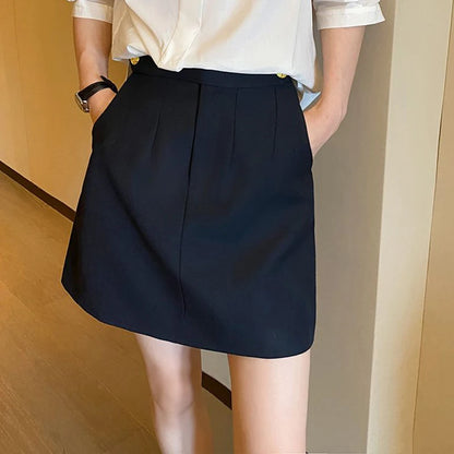 High end early autumn new fashionable small A-line skirt with buttocks wrapped, high-end gray half skirt  skirts
