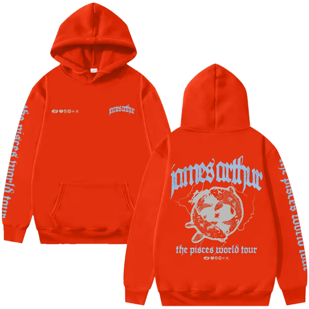 Vintage Pisces Hoodie James Arthur Merch Y2K Sweatshirt Harajuku Casual HipHop Streetwear Women Men Fashion High Street Pullover