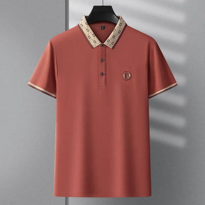 2025 New Summer Men's Business Leisure High end Fashion Boutique Embroidery Original Design Top Short sleeved Polo Shirt
