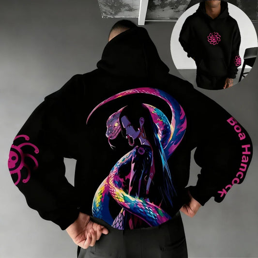 One Piece Men's Hoodie Sweatshirt Boa Hancock Japanese Anime Spring Autumn and Winter Boys Long-sleeved Parent-child Outfit