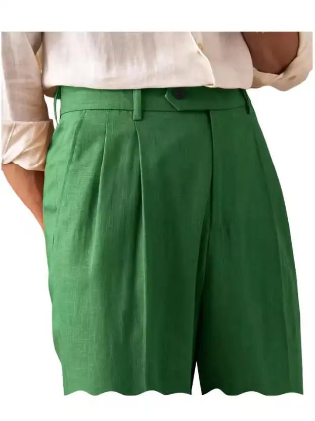 Premium Men's Pants Pleated Wide-Leg Dress Chinos Business Daily Office Versatile Formal Casual Trousers Banquet Wedding Summer