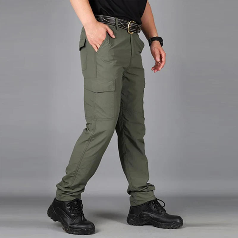 Summer Casual Lightweight Army Military Long Trousers Male Waterproof Quick Dry Cargo Camping Overalls Breathable Tactical Pants