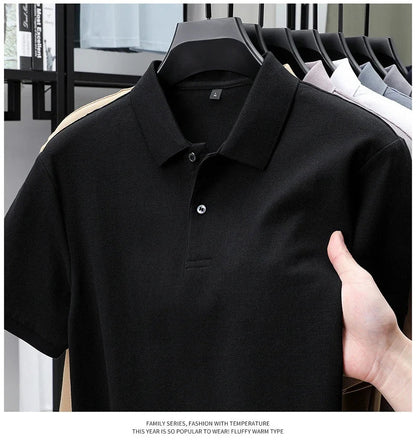 Men's 100% Cotton Polo Shirt - Summer Casual Breathable Tee,19 Colors,Ideal for Golf and Sports,Business Casual,Silk-Like Finish