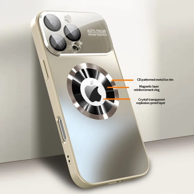 New Titanium Metallic Luxury Matte Case For iPhone 17 16 15 14 13 12 Pro Max Plus For Magsafe Glass Lens Camera Protection 2030