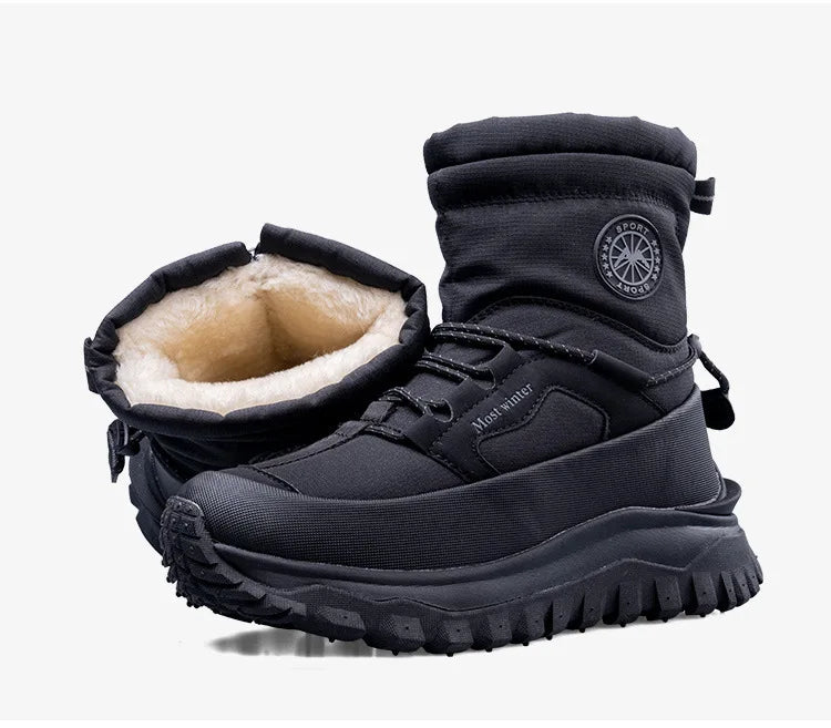 Men's Winter Boots 2026 New Snow Boots Thickened Warm Boots Waterproof Non-Slip Winter Shoes Thick Sole Cold-Proof Shoes