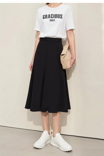 Women's Skirt 2026 Summer New Elegant Office Solid High Waist Mermaid Skirt Casual Loose Versatile Woman Clothes 12622093