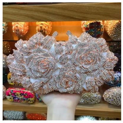 Golden Silver Color Stones Money Clutch Bag Women Crystal Clutches Bridal Handbags Wedding Party Cocktail Minaudiere Bag Purse