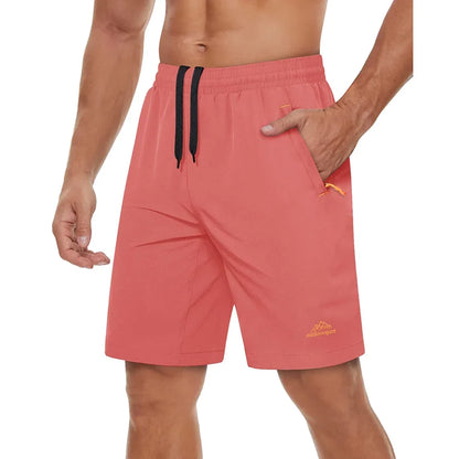 Quick Dry Athletic Running Shorts with Zipper Pockets Men's Summer Shorts for Gym Training Workout Hiking Casual Shorts
