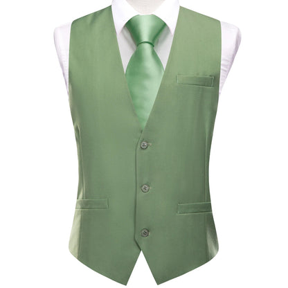 New Light Yellow Men Vest Wedding Solid Waistcoat Neck Tie Hanky Cufflinks Set for Male Suit Business Party Designer Gifts