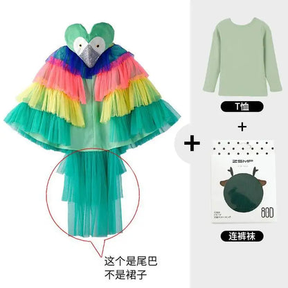 Halloween Children's Costume Cosplay Animal Parrot Performance Costume Kid Cloak Kindergarten Prom Animal Clothing