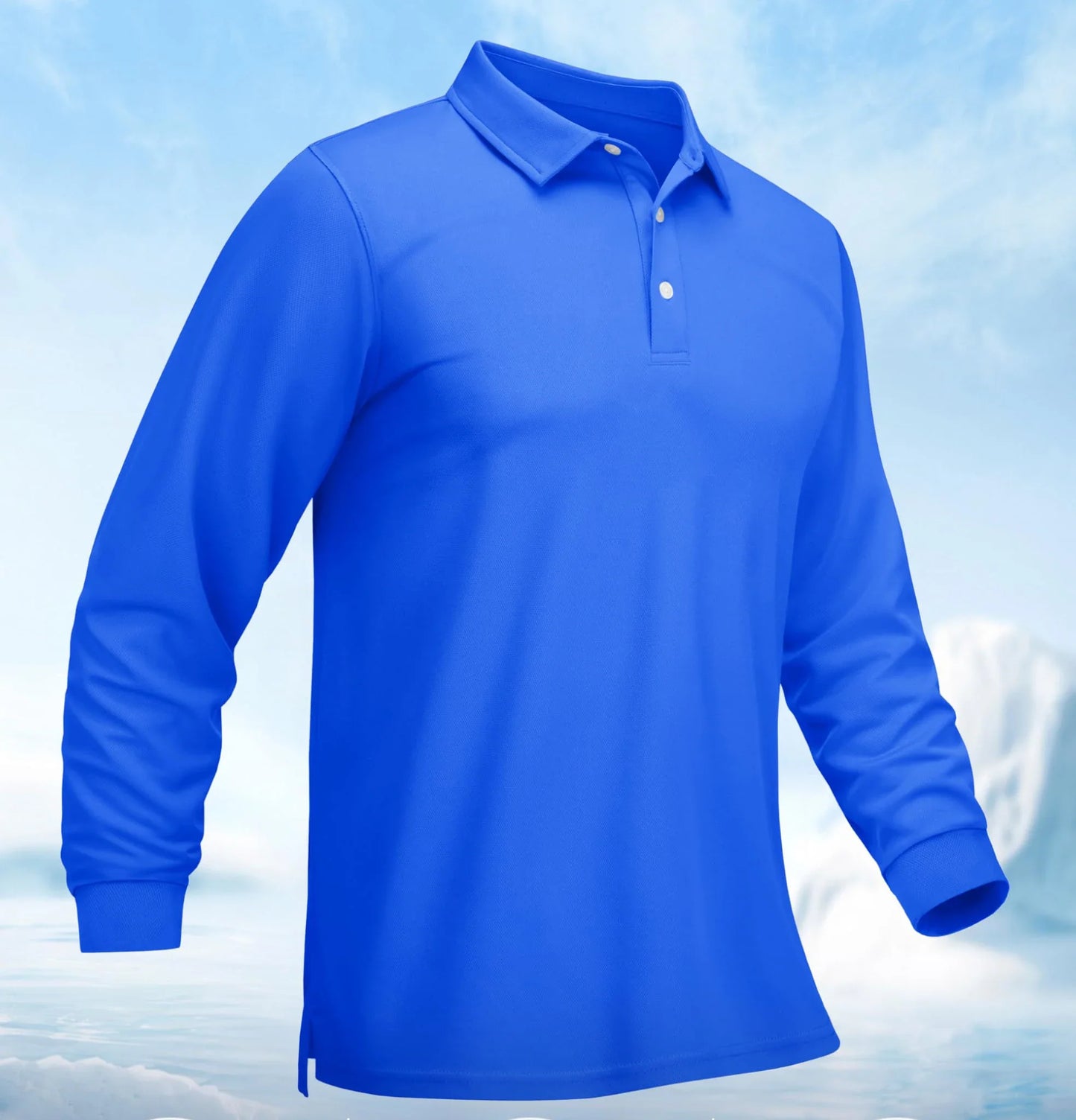 Men Sports Polo Shirts Quick Dry Golf T-shirts Breathable Work Shirts Casual Office Shirts Lightweight Top Long Sleeve