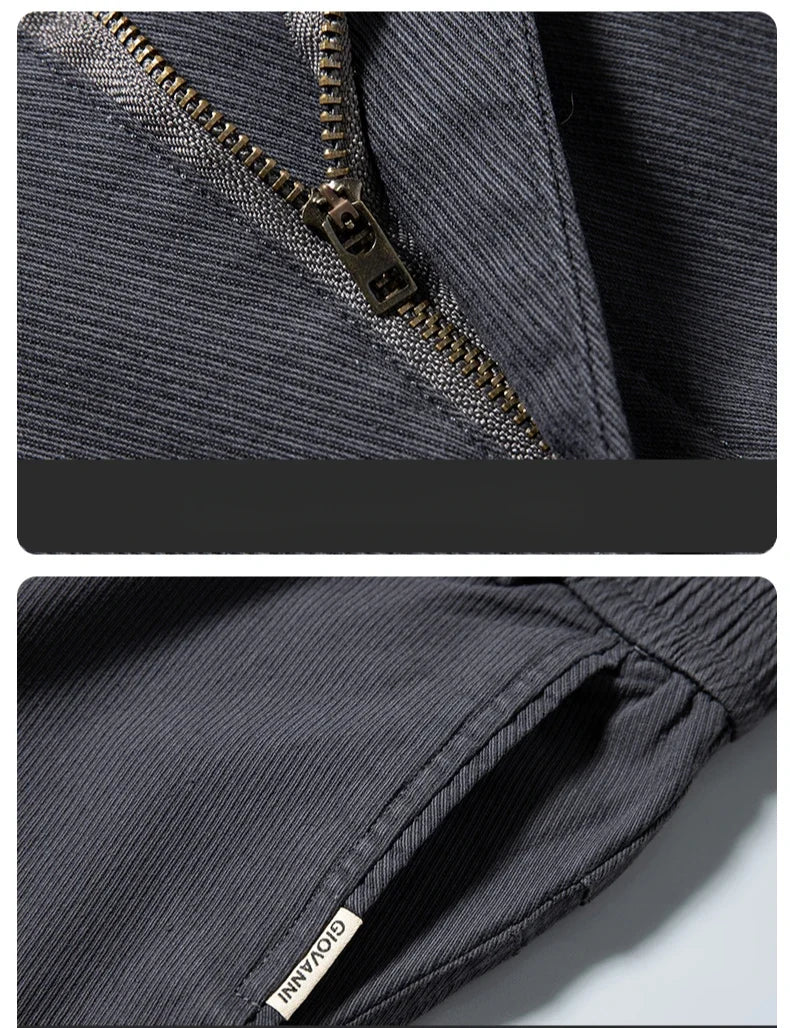 Stretch Fleece Casual Pants Men Korean Thickened Straight Thermal Velvet Pants Male Winter Business Soft Slim Fit Trousers
