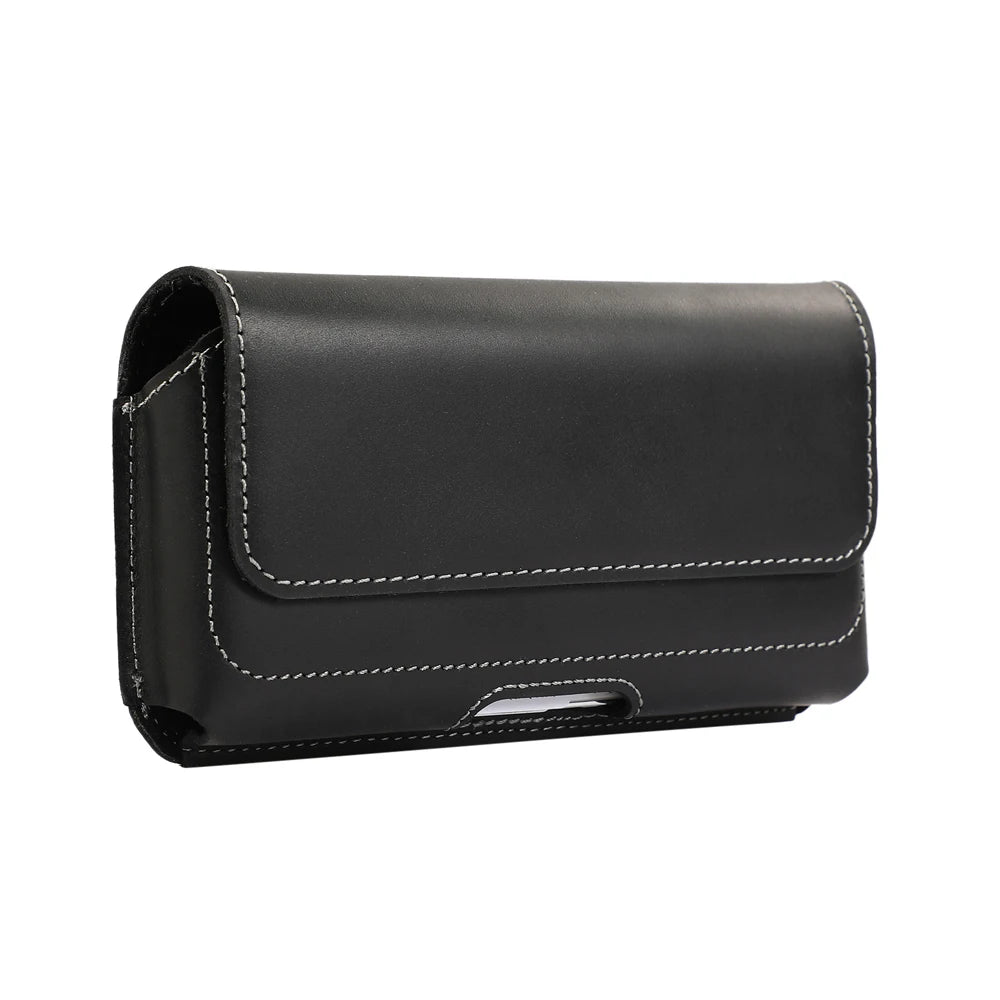 Phone Holster Belt Clip Case Holder Genuine Leather Pouch Waist Bag for Samsung S26 Ultra S26 for iPhone 17 16 15 14 13 Pro Max