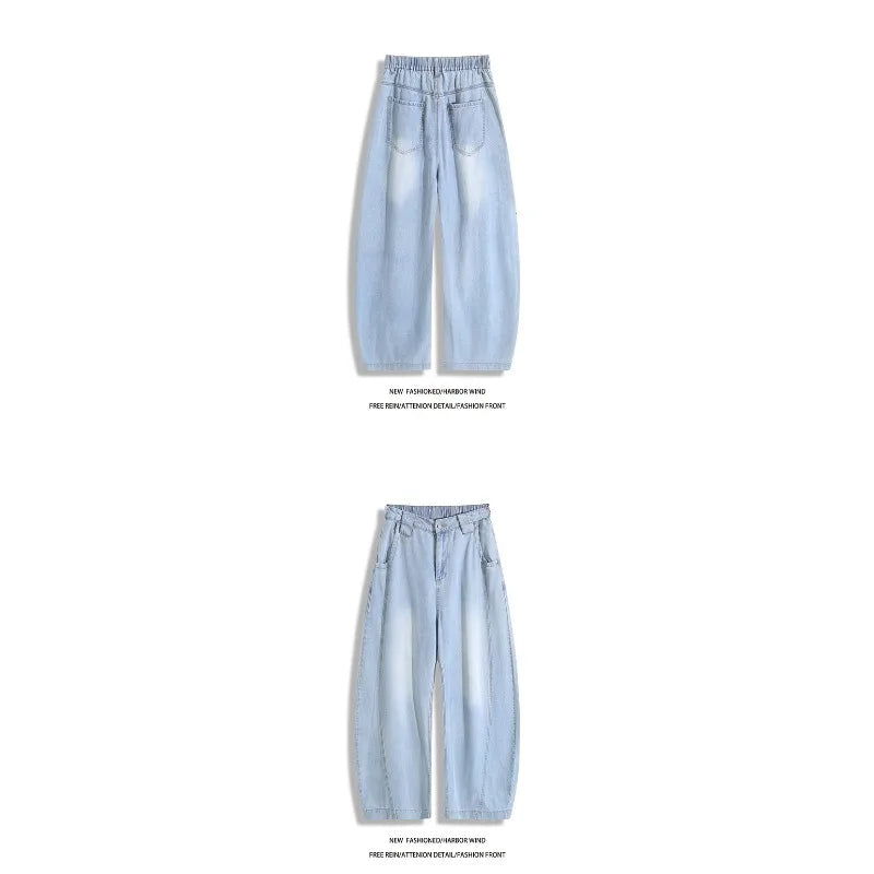 Man Pants Mens Jeans Summer New High Street Fashion Casual Thin Ice Silk Curved Blade Trousers For Men