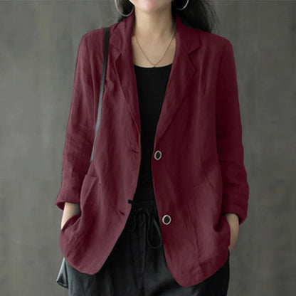 Elegant Solid Blazer Women Autumn Overcoats ZANZEA 2023 Casual Long Sleeve Single Button Coats Female Lapel Outwears Oversized