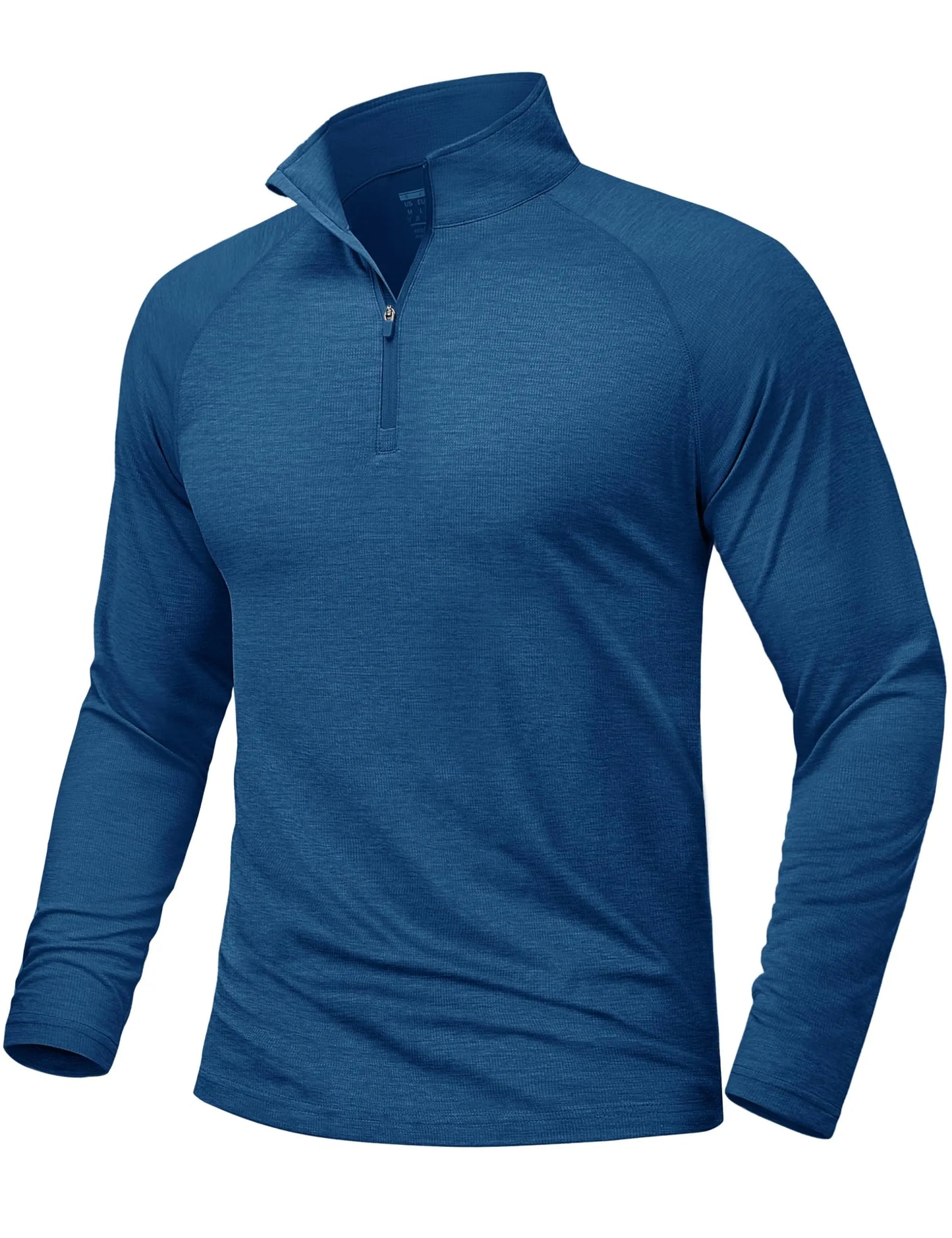 Sun Protection Long Sleeve Shirts Men's 1/4 Zip Up UPF 50+ Rash Guard Lightweight Quick Dry Fishing Running T-Shirts
