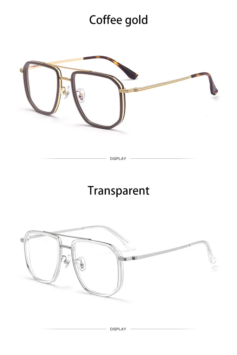 Fashion New Business Men's Large-rimmed Glasses Can Be Customized Prescription Anti-blue Light Glasses Retro Glasses Frame