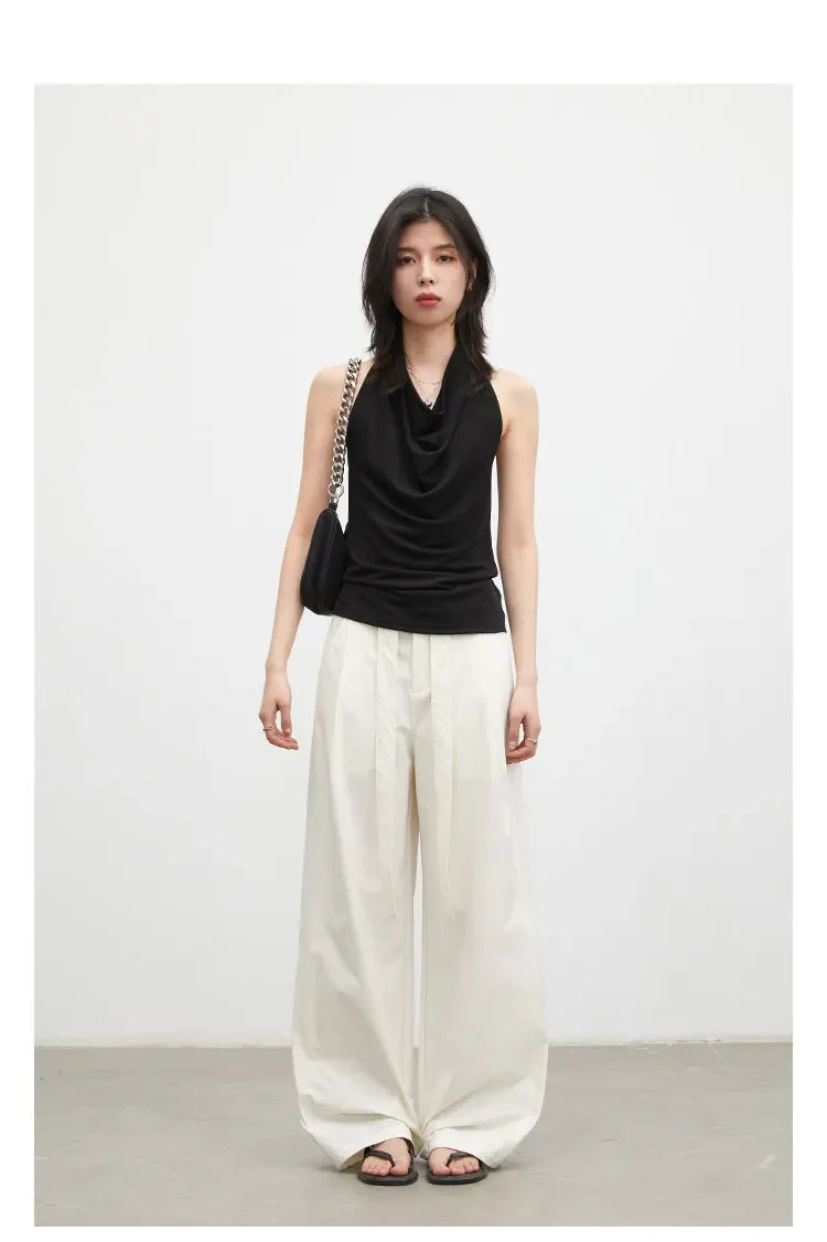 Fashion Women Tanks New Swinging Collar Hanging Neck Camis Slim Backless Sexy Suspender Female Vest Spring Summer 2026
