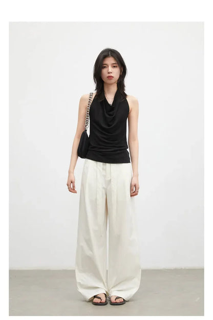 Fashion Women Tanks New Swinging Collar Hanging Neck Camis Slim Backless Sexy Suspender Female Vest Spring Summer 2026