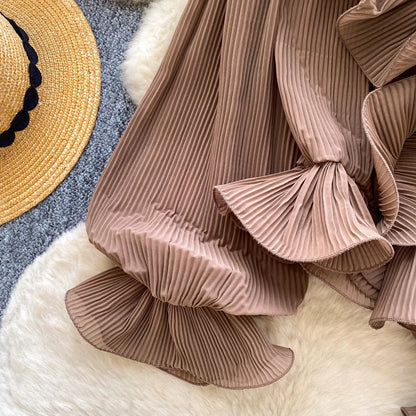Ruffles Pleated Romantic Tops Thin Spring Summer V Neck French Elegant Blouse Fairycore Flowy Office Lady Luxury Shirt