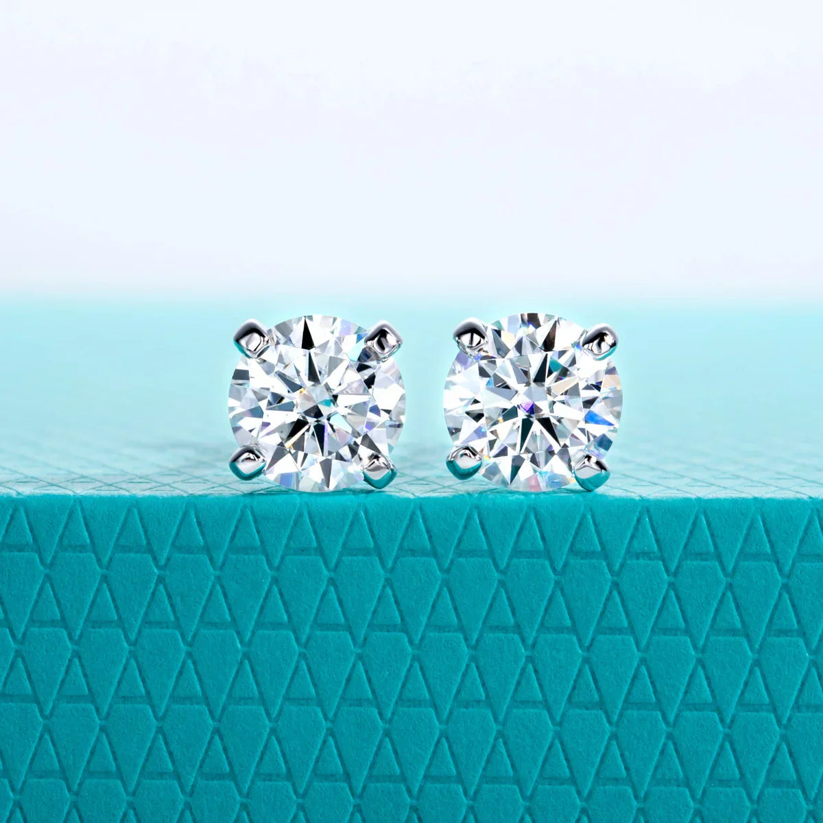 1ct D Color Moissanite Classic Earring 925 Sterling Silver 18K Plated Stud Earrings for Woman Fine Jewelry Wholesale