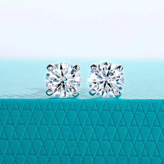 1ct D Color Moissanite Classic Earring 925 Sterling Silver 18K Plated Stud Earrings for Woman Fine Jewelry Wholesale
