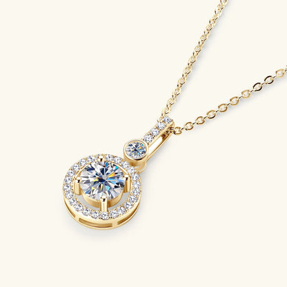 925 Silver Full Moissanite Pendant Necklace Certified 6.5mm D Color Lab Created Diamond Necklace for Women Quality Jewelry Gift