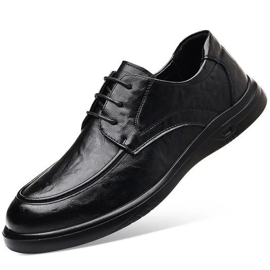 Spring Autumn New Business Casual Shoes for Men Solid Color Fashion Wedding Shoes Male Soft Sole Lace Designer Loafers Man