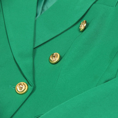 S-XXL Rainbow Color Fashion Classic Solid Double row Gold Button Long Sleeve Slim Fit Temperament Commuter Casual Woman Blazer