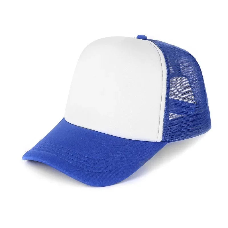 Unisex Cheaper 5 Panel Trucker Hat For Adult Summer Net Baseball Cap Men Women Sponge Mesh Adjustable Sun Hat Visor