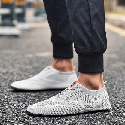 Summer Men Shoes Mesh Flat Outdoor High Quality Walking Shoes Comfortable Lace Up Breathable Non Slip Casual Man Shoe