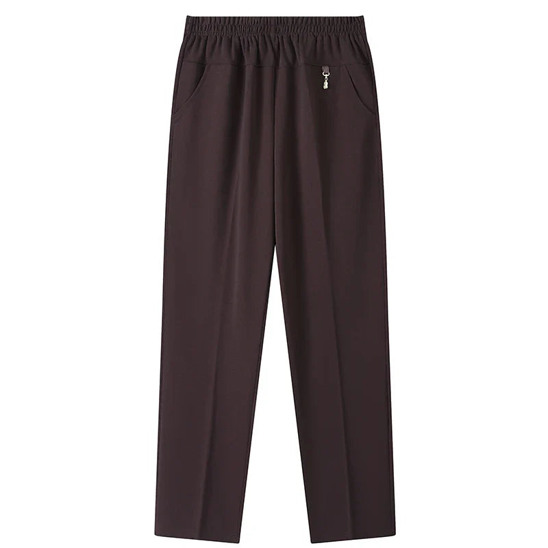 2025 Autumn Fashion Pants Brand Elastic Waist Size Women's Plus Size Thin Pants Casual Office Outdoor Pants