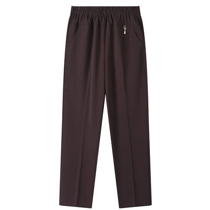 2025 Autumn Fashion Pants Brand Elastic Waist Size Women's Plus Size Thin Pants Casual Office Outdoor Pants