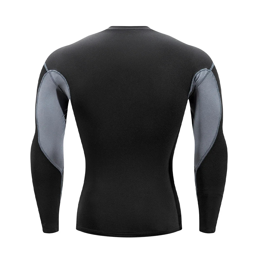 Men's Running T Shirt Quick Dry Shirt Yoga Training Compression Sports Tops Long Sleeve Solid Running Sweatshirt T-Shirts