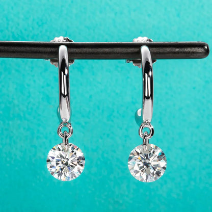 2cttw D Color Moissanite Drop Earrings 18K Gold Plated 925 Sterling Silver Classic Stud Earring Women Gifts Wholesale