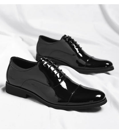 Korean Black White Leather Shoes for Men Big Size Business Casual Shoes Male Spring Autumn Lace Designer Fashion Shoe Man