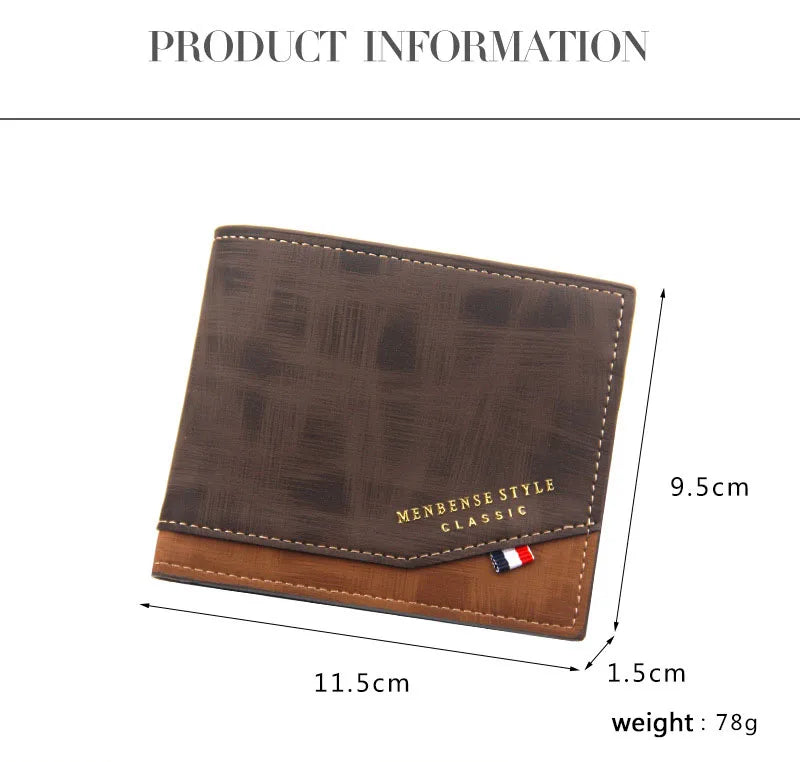 Portefeuilles Homme Mini Porte-monnaie Classique Slim Porte-photo Petit Portefeuille Homme Qualité Porte-cartes Cuir Givré Homme Sacs