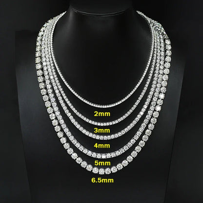 Real 2.5/3/4/5mm Full Moissanite Tennis Necklace for Women 925 Sterling Silver Diamond Neck Chains Necklaces Fine Jewelry