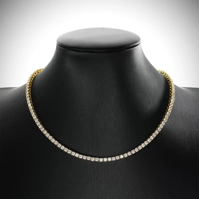2/2.5/3/4/5mm Full D Color VVS1 Moissanite Tennis Necklace for Woman Man 925 Silver GRA Certified Party Bridal Neck Chain