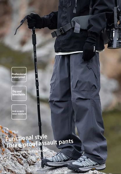 Men's Climbing Trousers Windproof Rainproof Cycling Pants  Hiking Trip Cargo Pants Outdoor Camping Running Sport Men Trouses