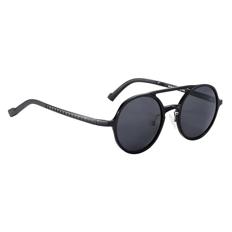 Vintage Aluminum Magnesium Sun Glasses Men Polarized Driving Sunglasses Round Steampunk Shades Brand Designer Eyewear