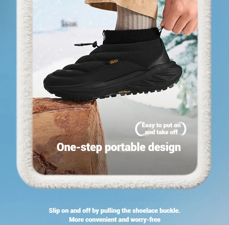 Men Winter Boots High-Top Thermal Ankle Support  Fleece Lined Ice Grip Abrasion-Resistant Sneakers Male 672542215A